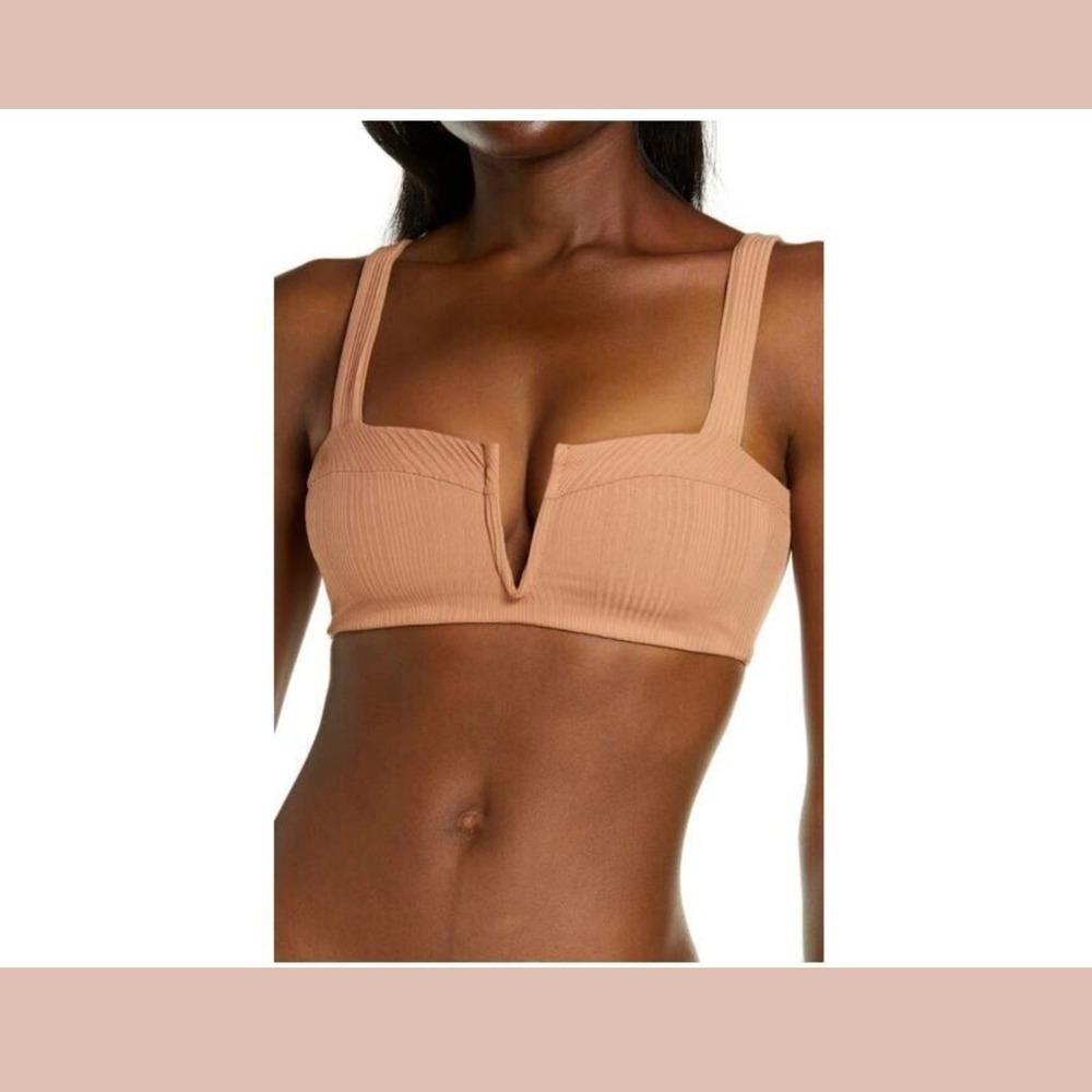 NWT $99 L Space [‎ Medium ] Lee Lee Bikini Topin Putty Beige #U1361